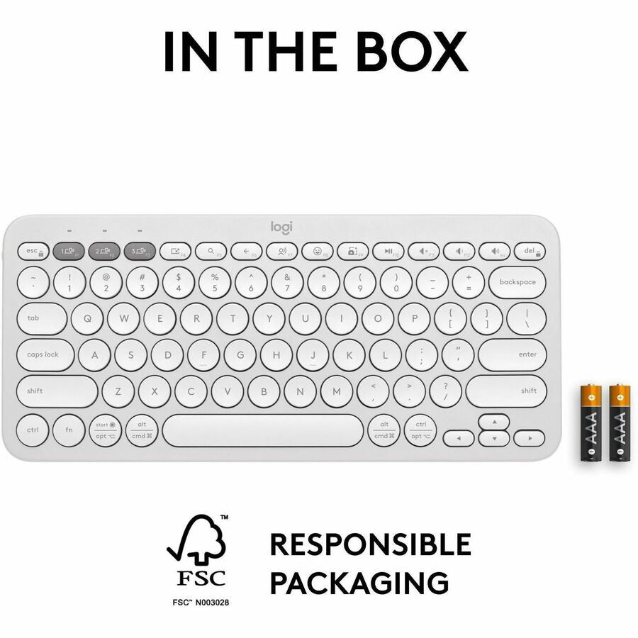 Alternate-Image9 Image for Logitech Pebble Keys 2 K380s, Multi-Device Bluetooth Wireless Keyboard with Customizable Shortcuts, Tonal White