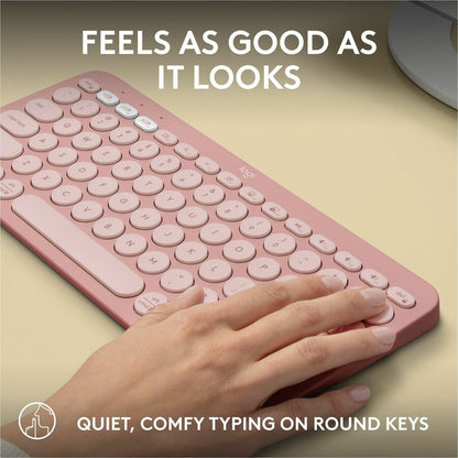 Alternate-Image4 Image for Logitech Pebble Keys 2 K380s, Multi-Device Bluetooth Wireless Keyboard with Customizable Shortcuts, Tonal Rose
