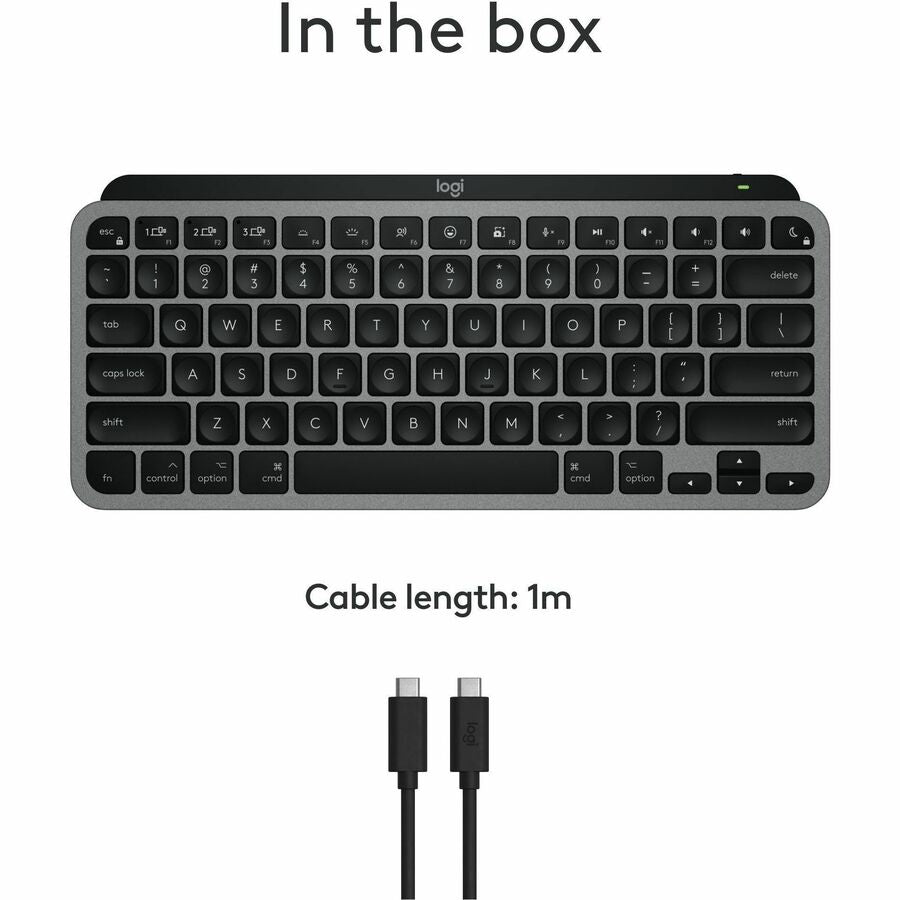 Alternate-Image10 Image for Logitech MX Keys Mini for Mac Minimalist Wireless Keyboard Compact, Bluetooth, Backlit Keys, USB-C, Fast - Space Gray