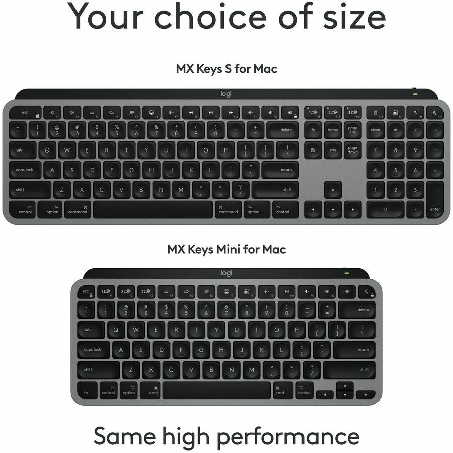 Alternate-Image9 Image for Logitech MX Keys Mini for Mac Minimalist Wireless Keyboard Compact, Bluetooth, Backlit Keys, USB-C, Fast - Space Gray