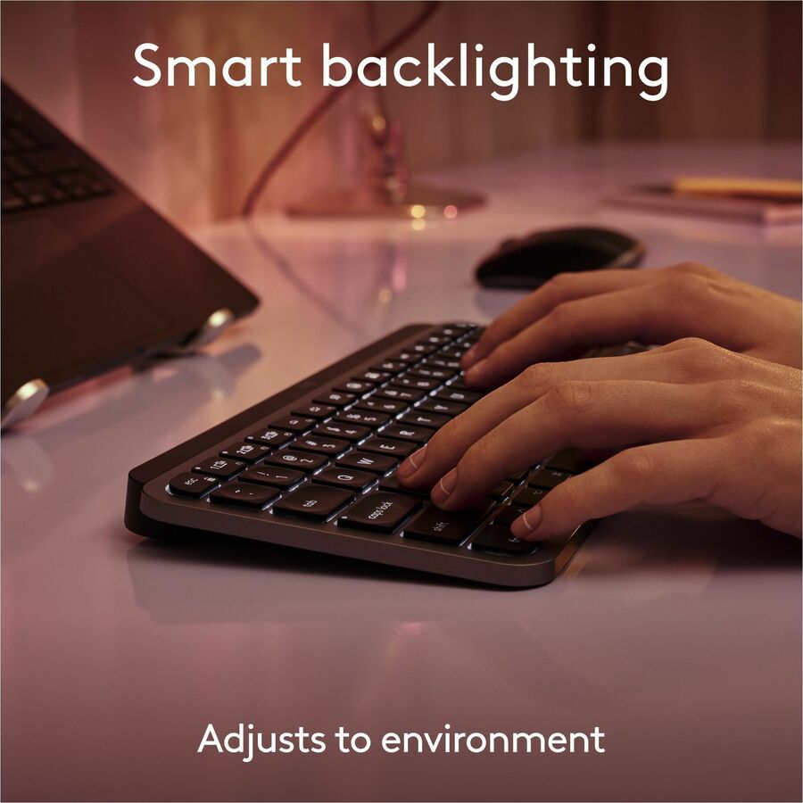 Alternate-Image7 Image for Logitech MX Keys Mini for Mac Minimalist Wireless Keyboard Compact, Bluetooth, Backlit Keys, USB-C, Fast - Space Gray