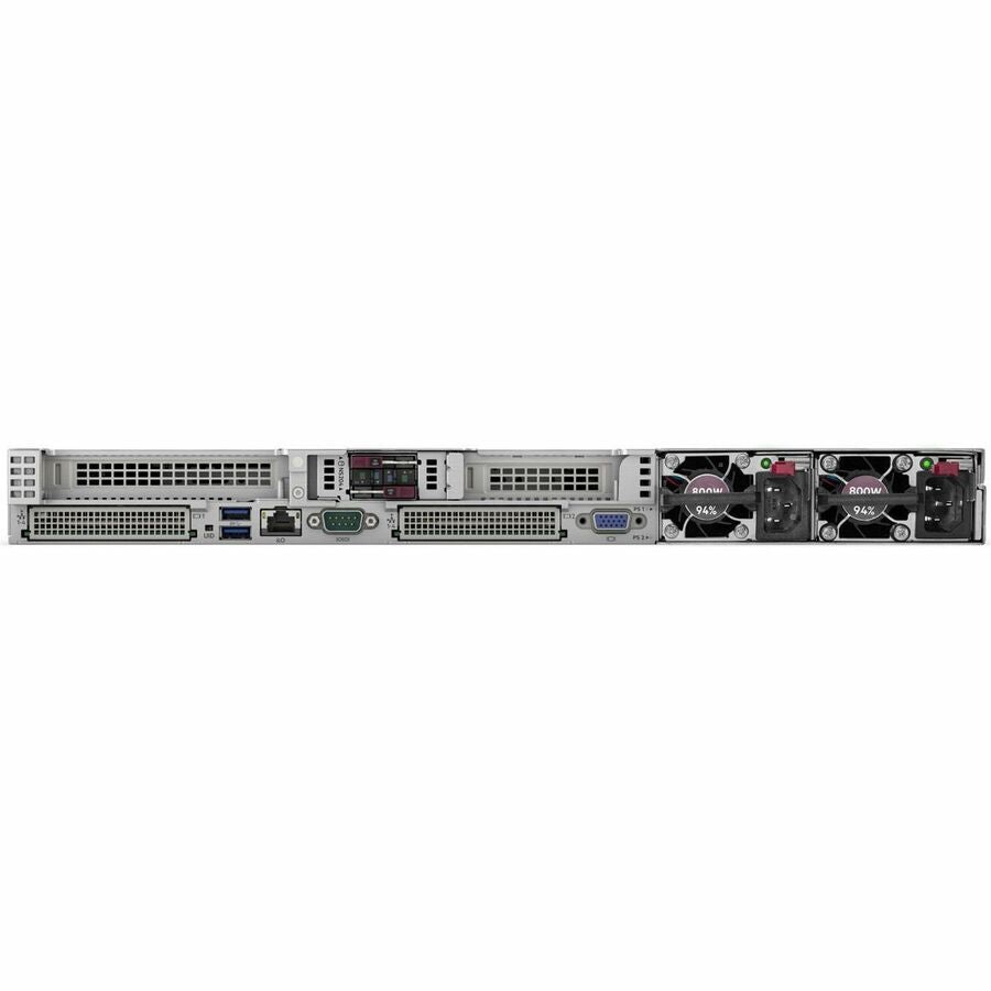 Rear Image for HPE SMART CHOICE ProLiant DL360 Gen11 1U Rack Server - 1 x Intel Xeon Gold 6530 2.1 GHz - 128 GB RAM - NVMe Controller