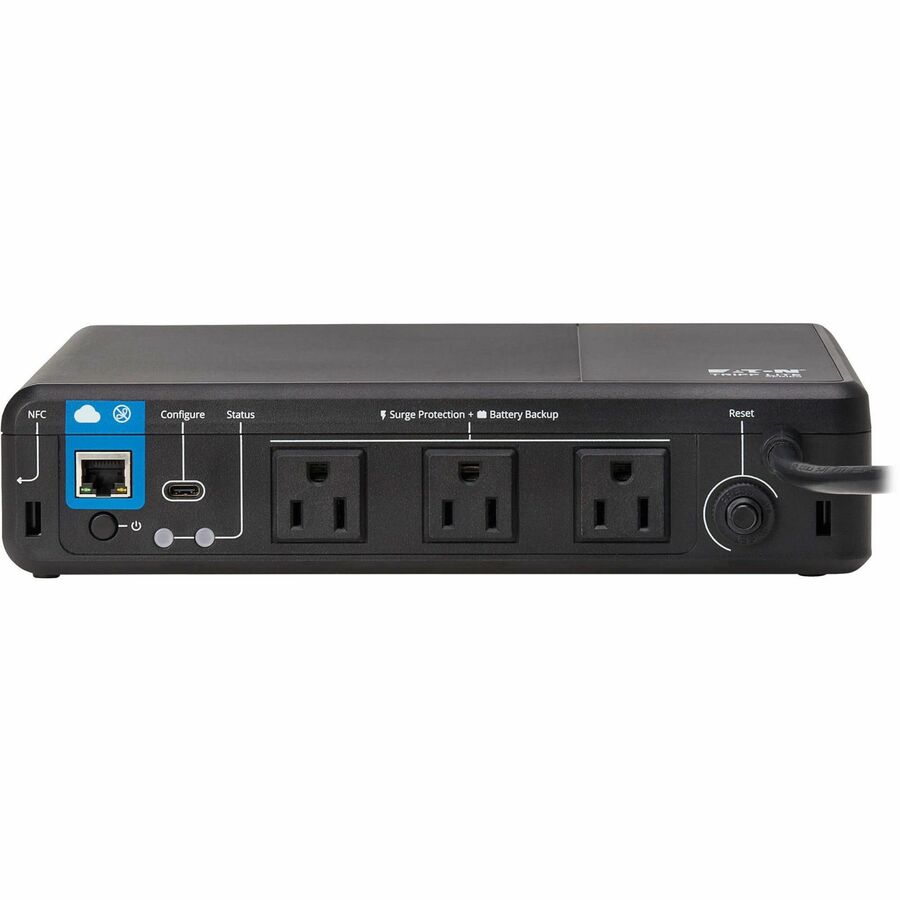 Rear Image for Eaton Tripp Lite Series 350VA 210W 120V Standby Cloud-Connected UPS with Remote Monitoring - 3 NEMA 5-15R Outlets (Surge + Battery Backup), 5-15P Plug, Desktop