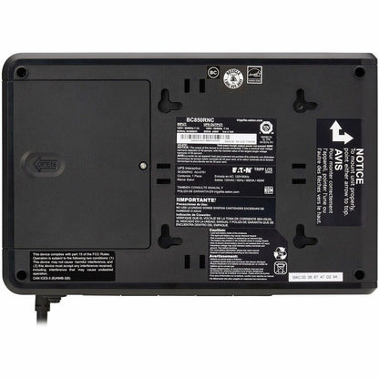 Bottom Image for Eaton Tripp Lite Series 850VA 450W 120V Standby Cloud-Connected UPS with Remote Monitoring - 5 NEMA 5-15R Outlets (Surge + Battery Backup), 5-15P Plug, Desktop