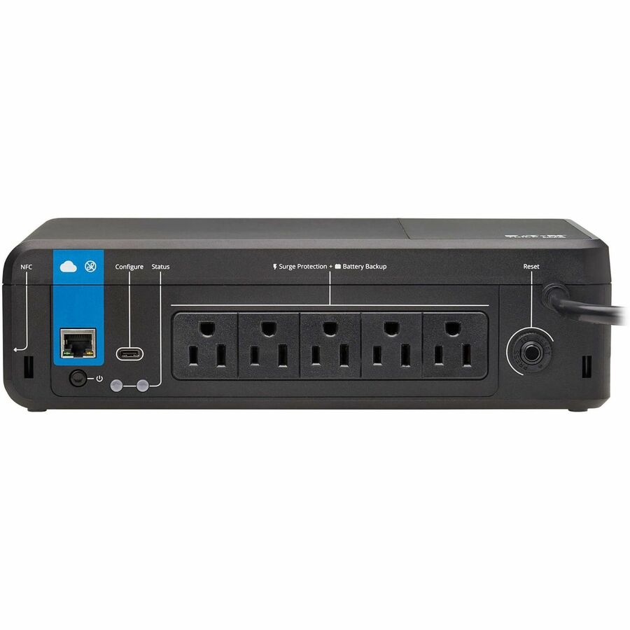 Front Image for Eaton Tripp Lite Series 850VA 450W 120V Standby Cloud-Connected UPS with Remote Monitoring - 5 NEMA 5-15R Outlets (Surge + Battery Backup), 5-15P Plug, Desktop