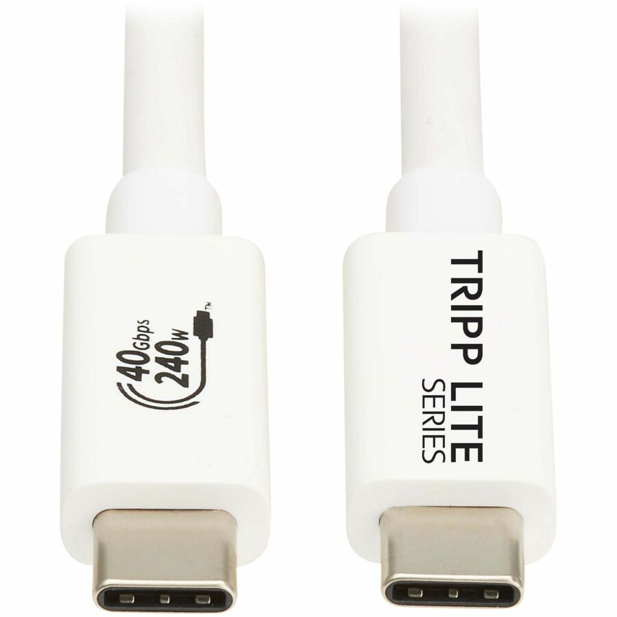 Alternate-Image1 Image for Eaton Tripp Lite Series USB4 40Gbps Cable (M/M) - USB-C, 8K 60 Hz, 240W PD Charging, White, 1 m (3.3 ft.)