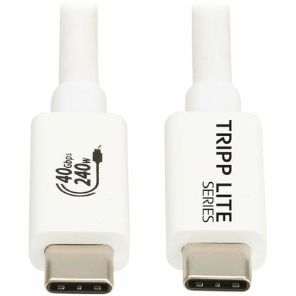 Alternate-Image1 Image for Eaton Tripp Lite Series USB4 40Gbps Cable (M/M) - USB-C, 8K 60 Hz, 240W PD Charging, White, 1 m (3.3 ft.)