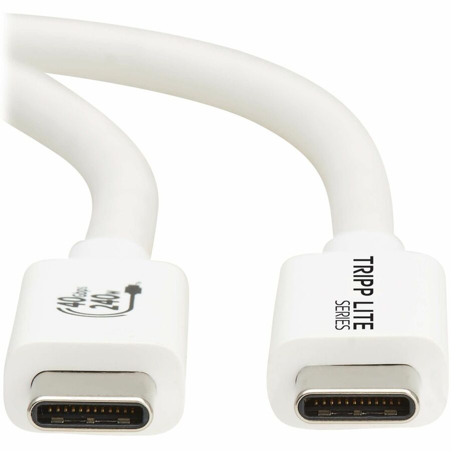 Alternate-Image2 Image for Eaton Tripp Lite Series USB4 40Gbps Cable (M/M) - USB-C, 8K 60 Hz, 240W PD Charging, White, 1 m (3.3 ft.)