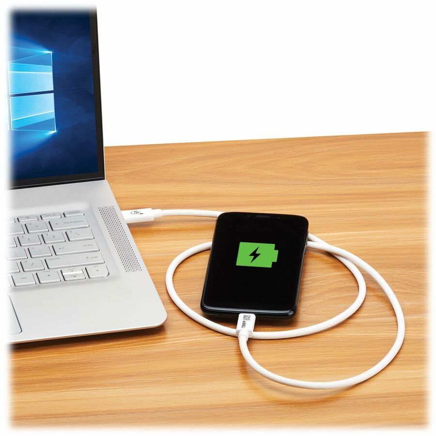 Alternate-Image5 Image for Eaton Tripp Lite Series USB4 40Gbps Cable (M/M) - USB-C, 8K 60 Hz, 240W PD Charging, White, 1 m (3.3 ft.)