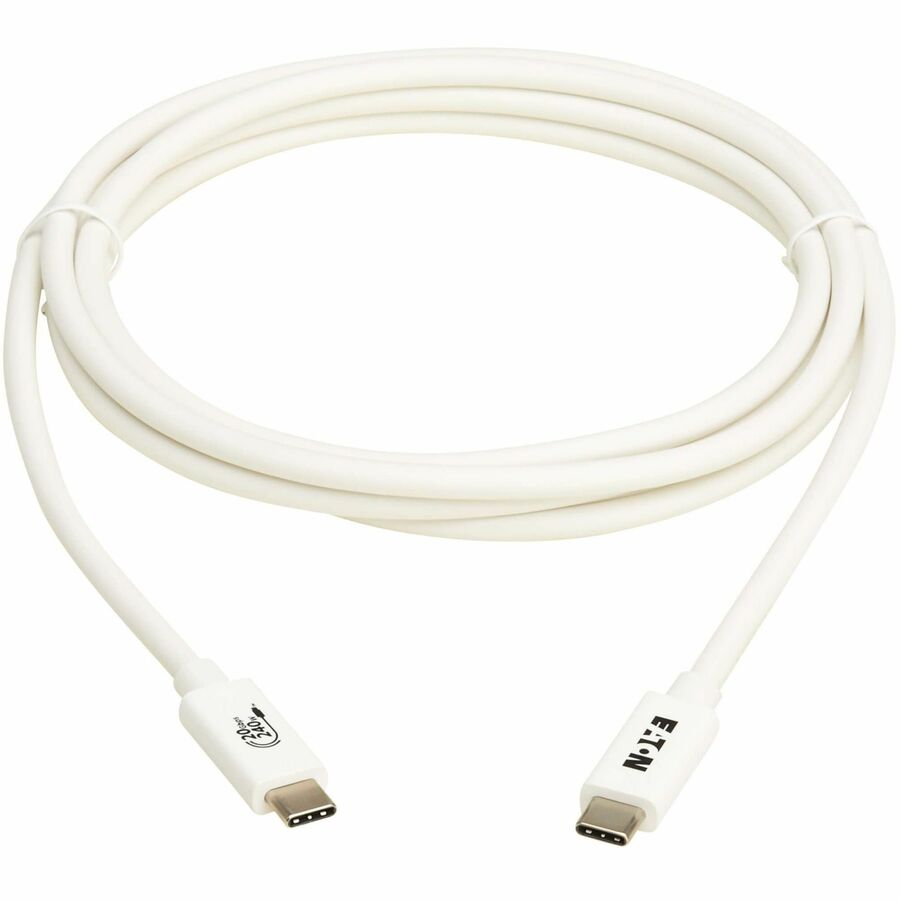 Alternate-Image1 Image for Eaton Tripp Lite Series USB4 20Gbps Cable (M/M) - USB-C, 4K 60 Hz, 240W PD Charging, White, 2 m (6.6 ft.)