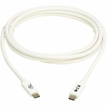 Alternate-Image1 Image for Eaton Tripp Lite Series USB4 20Gbps Cable (M/M) - USB-C, 4K 60 Hz, 240W PD Charging, White, 2 m (6.6 ft.)