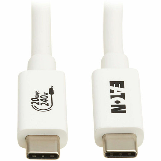 Main Image for Eaton Tripp Lite Series USB4 20Gbps Cable (M/M) - USB-C, 4K 60 Hz, 240W PD Charging, White, 2 m (6.6 ft.)