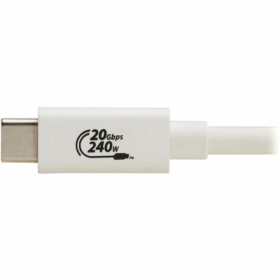 Alternate-Image4 Image for Eaton Tripp Lite Series USB4 20Gbps Cable (M/M) - USB-C, 4K 60 Hz, 240W PD Charging, White, 2 m (6.6 ft.)