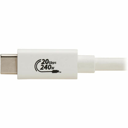 Alternate-Image4 Image for Eaton Tripp Lite Series USB4 20Gbps Cable (M/M) - USB-C, 4K 60 Hz, 240W PD Charging, White, 2 m (6.6 ft.)