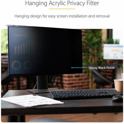 Alternate-Image2 Image for StarTech.com 23.8-inch 16:9 Computer Monitor Privacy Screen, Hanging Acrylic Filter, Monitor Screen Protector/Shield, +/- 30 Deg., Glossy