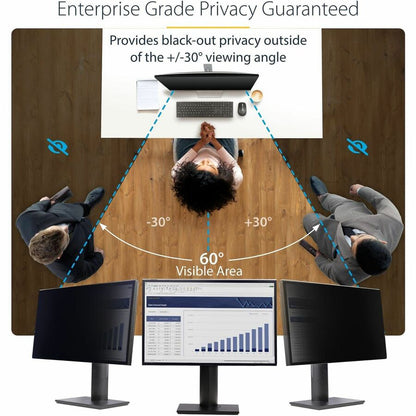 Alternate-Image1 Image for StarTech.com 23.8-inch 16:9 Computer Monitor Privacy Screen, Hanging Acrylic Filter, Monitor Screen Protector/Shield, +/- 30 Deg., Glossy