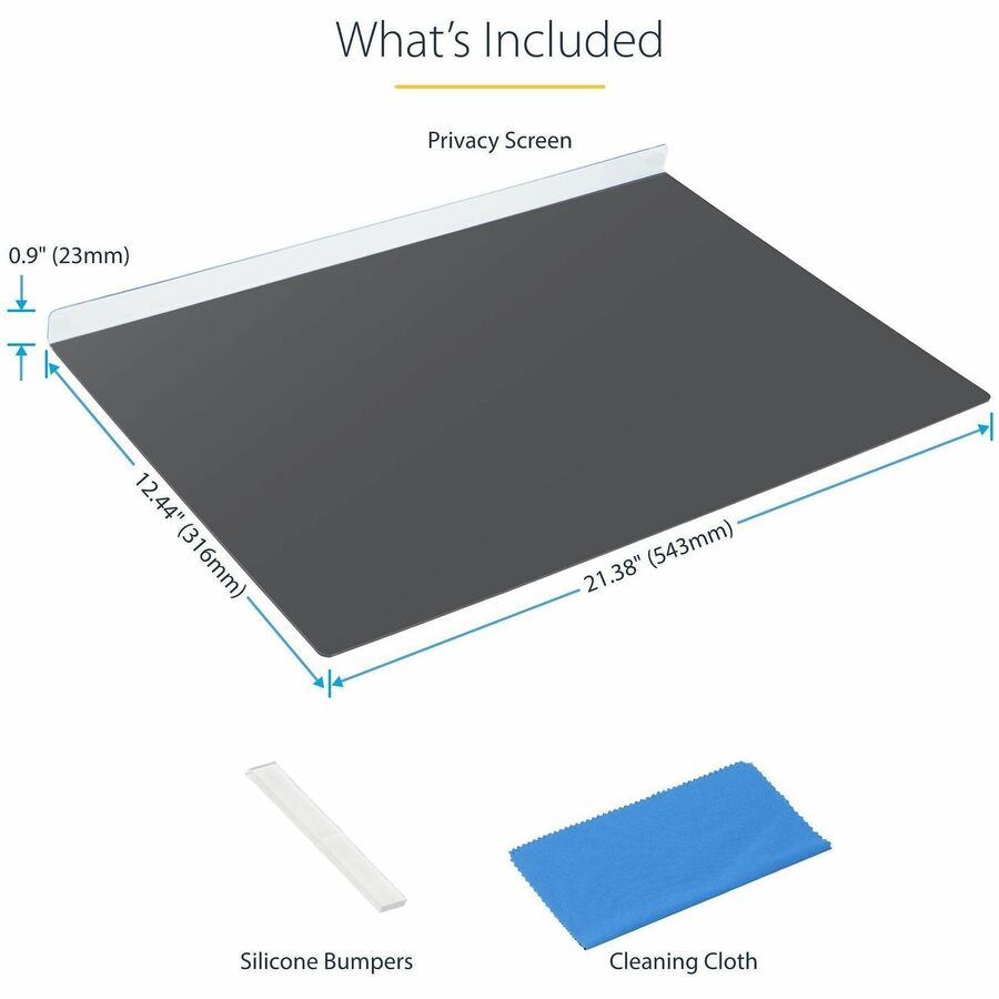 Alternate-Image7 Image for StarTech.com 23.8-inch 16:9 Computer Monitor Privacy Screen, Hanging Acrylic Filter, Monitor Screen Protector/Shield, +/- 30 Deg., Glossy