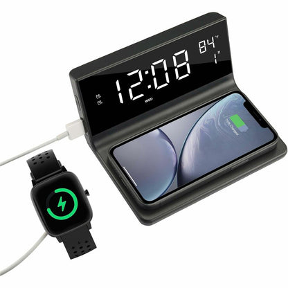 Alternate-Image1 Image for Supersonic Dual Alarm Clock with Wireless Charger 2-IN-1 Wireless Charger