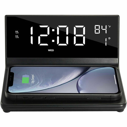 Front Image for Supersonic Dual Alarm Clock with Wireless Charger 2-IN-1 Wireless Charger