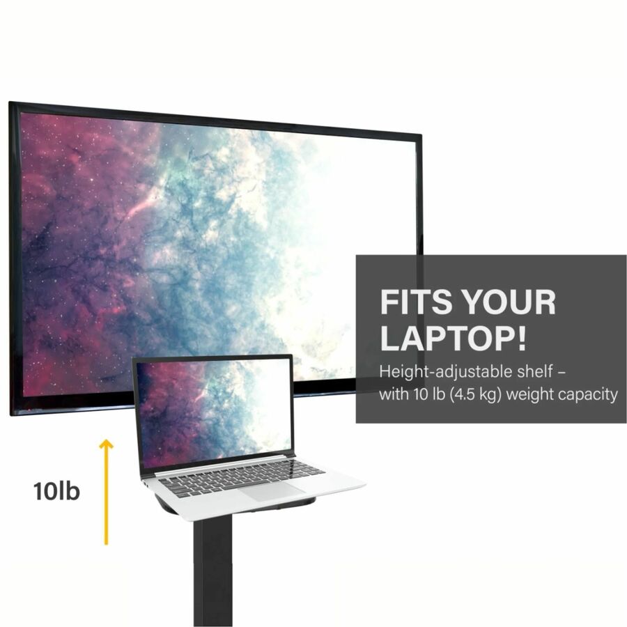 Alternate-Image7 Image for Chief Fit Mobile Cart - For 55-89 Inch Interactive Displays - Height Adjustable TV Mobile Cart - Black