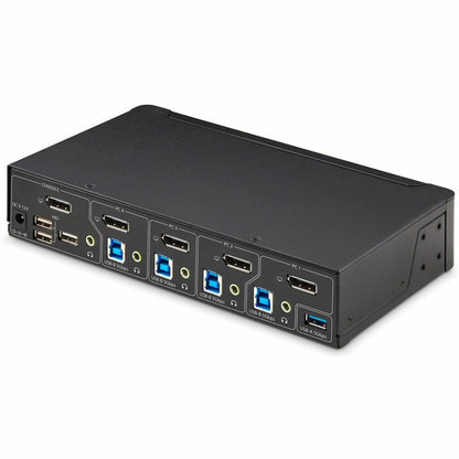 Right Image for StarTech.com 4-Port DisplayPort KVM Switch, Single 4K 60Hz Monitor, 6x USB Ports, Hotkey & Push-Button Switching, TAA Compliant