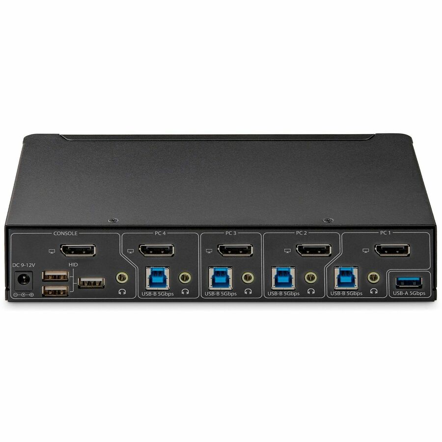 Rear Image for StarTech.com 4-Port DisplayPort KVM Switch, Single 4K 60Hz Monitor, 6x USB Ports, Hotkey & Push-Button Switching, TAA Compliant