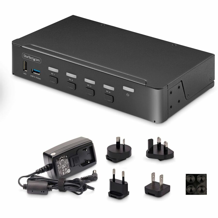 Alternate-Image1 Image for StarTech.com 4-Port DisplayPort KVM Switch, Single 4K 60Hz Monitor, 6x USB Ports, Hotkey & Push-Button Switching, TAA Compliant