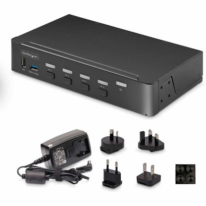 Alternate-Image1 Image for StarTech.com 4-Port DisplayPort KVM Switch, Single 4K 60Hz Monitor, 6x USB Ports, Hotkey & Push-Button Switching, TAA Compliant