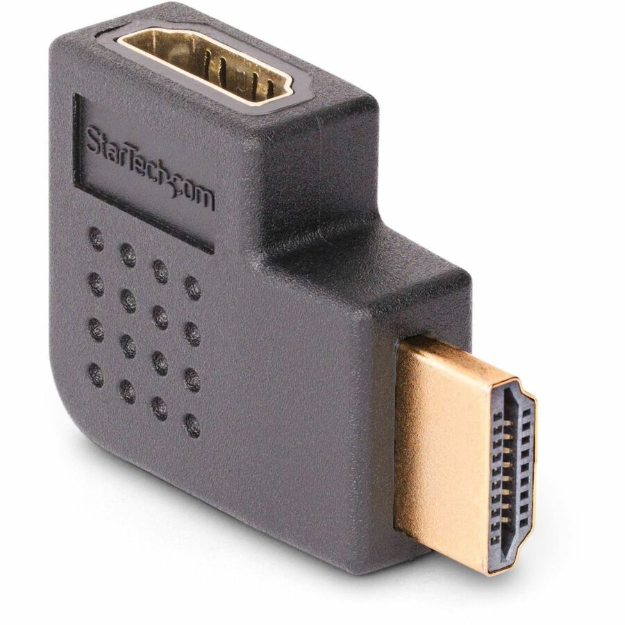 Alternate-Image1 Image for StarTech Right Angle HDMI 2.0 Adapter, Male to Female, Horizontal 90-Degree Angled HDMI Port Saver, 4K 60Hz, High Speed HDMI Connector Extension