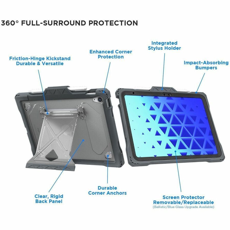 Alternate-Image8 Image for MAXCases Shield Extreme-X2 for iPad 10 10.9" (2022) (Black Bezel-Gray Case)