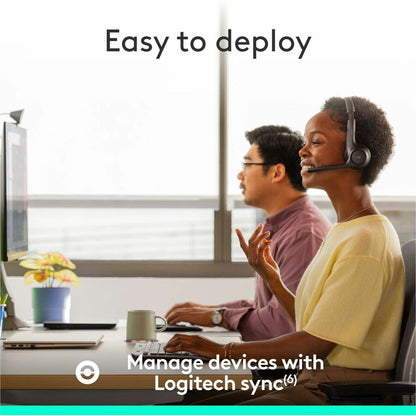 Alternate-Image7 Image for Logitech Zone 305 for Business, Wireless Bluetooth Headset With Microphone, for Google Meet, Google Voice, Zoom, Compatible With Windows, Mac, Chrome, Linux, iOS, iPadOS, Android, Black