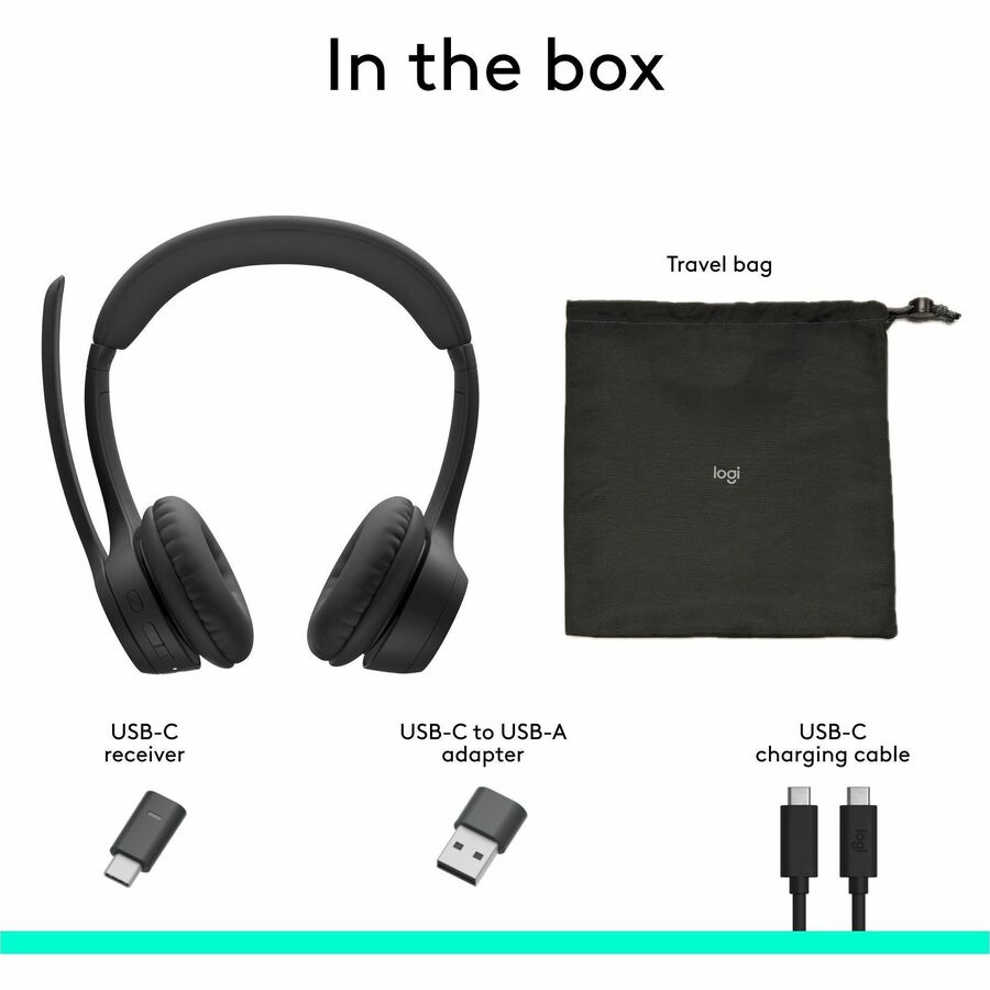 Alternate-Image8 Image for Logitech Zone 305 for Business, Wireless Bluetooth Headset With Microphone, for Google Meet, Google Voice, Zoom, Compatible With Windows, Mac, Chrome, Linux, iOS, iPadOS, Android, Black