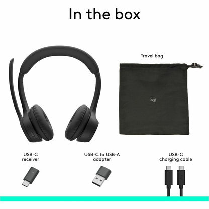 Alternate-Image8 Image for Logitech Zone 305 for Business, Wireless Bluetooth Headset With Microphone, for Google Meet, Google Voice, Zoom, Compatible With Windows, Mac, Chrome, Linux, iOS, iPadOS, Android, Black