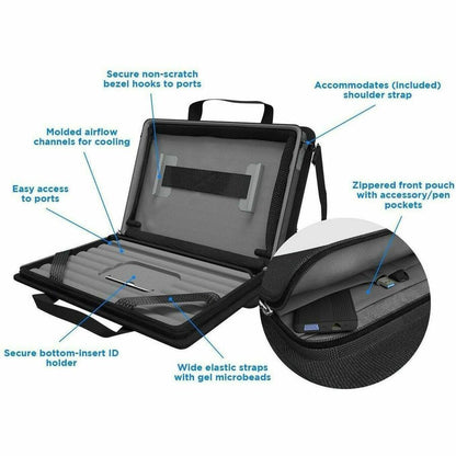 Alternate-Image8 Image for MAXCases Explorer 5 Work-In Case w/Pocket 11" w/ Shoulder Strap (Black)