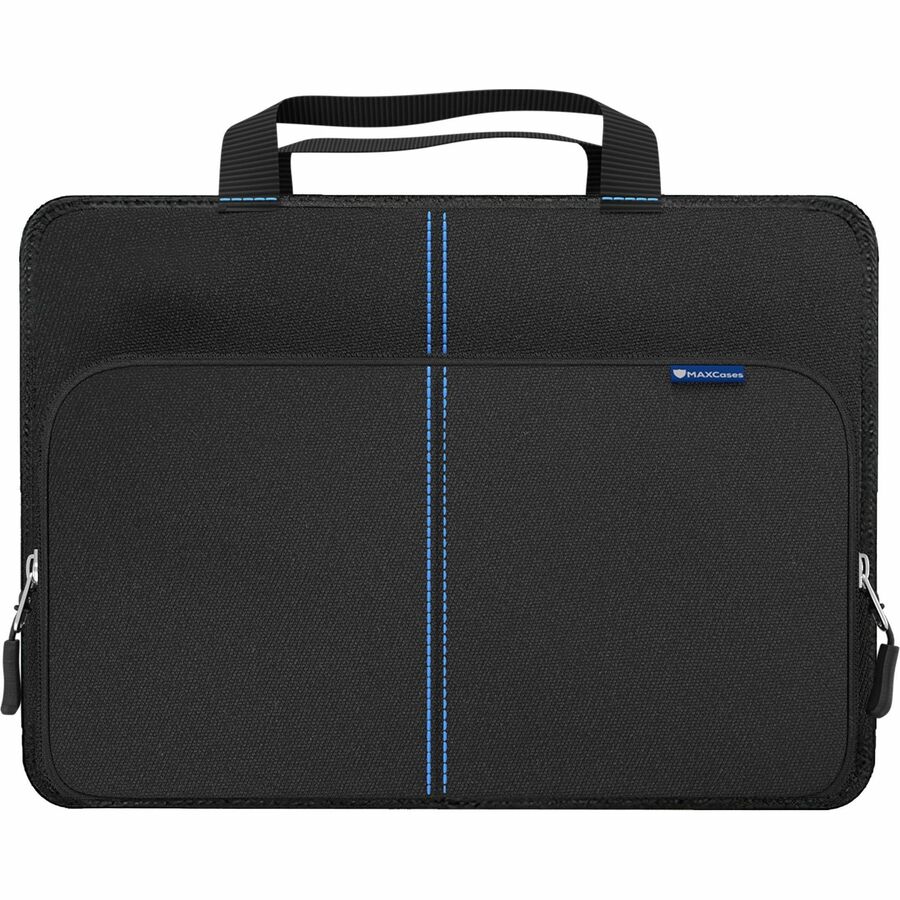 Front Image for MAXCases Explorer 5 Work-In Case w/Pocket 14" w/ Shoulder Strap (Black)