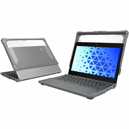 Alternate-Image2 Image for MAXCases Extreme Shell-F3 Slide Case for Lenovo 300e/100e and 300w/100w G4 Chromebook 11.6" (ver 82W0/82W1 for 100e) (NOT 83G) (Gray/Clear)