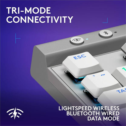 Alternate-Image4 Image for Logitech G515 LIGHTSPEED TKL Low Profile Wireless Gaming Keyboard, LIGHTSYNC RGB, Thin Tenkeyless Design, PBT Keycaps, Tactile (Brown) Mechanical Switches, White