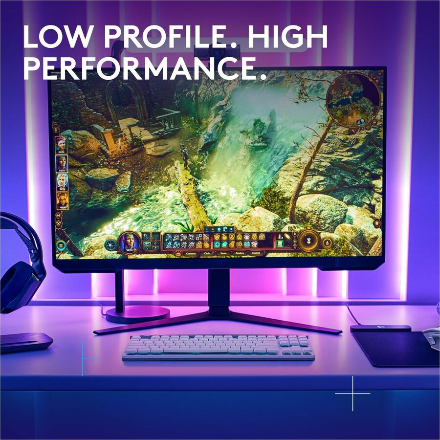 Alternate-Image1 Image for Logitech G515 LIGHTSPEED TKL Low Profile Wireless Gaming Keyboard, LIGHTSYNC RGB, Thin Tenkeyless Design, PBT Keycaps, Linear (Red) Mechanical Switches, White