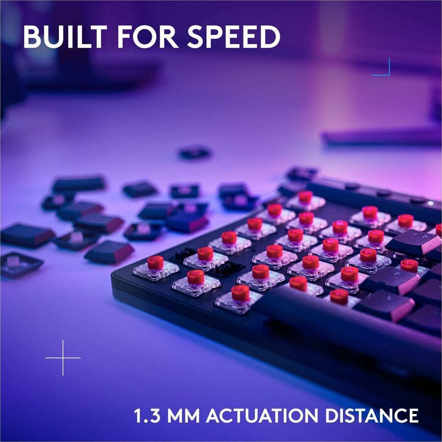 Alternate-Image2 Image for Logitech G515 LIGHTSPEED TKL Low Profile Wireless Gaming Keyboard, LIGHTSYNC RGB, Thin Tenkeyless Design, PBT Keycaps, Linear (Red) Mechanical Switches, Black