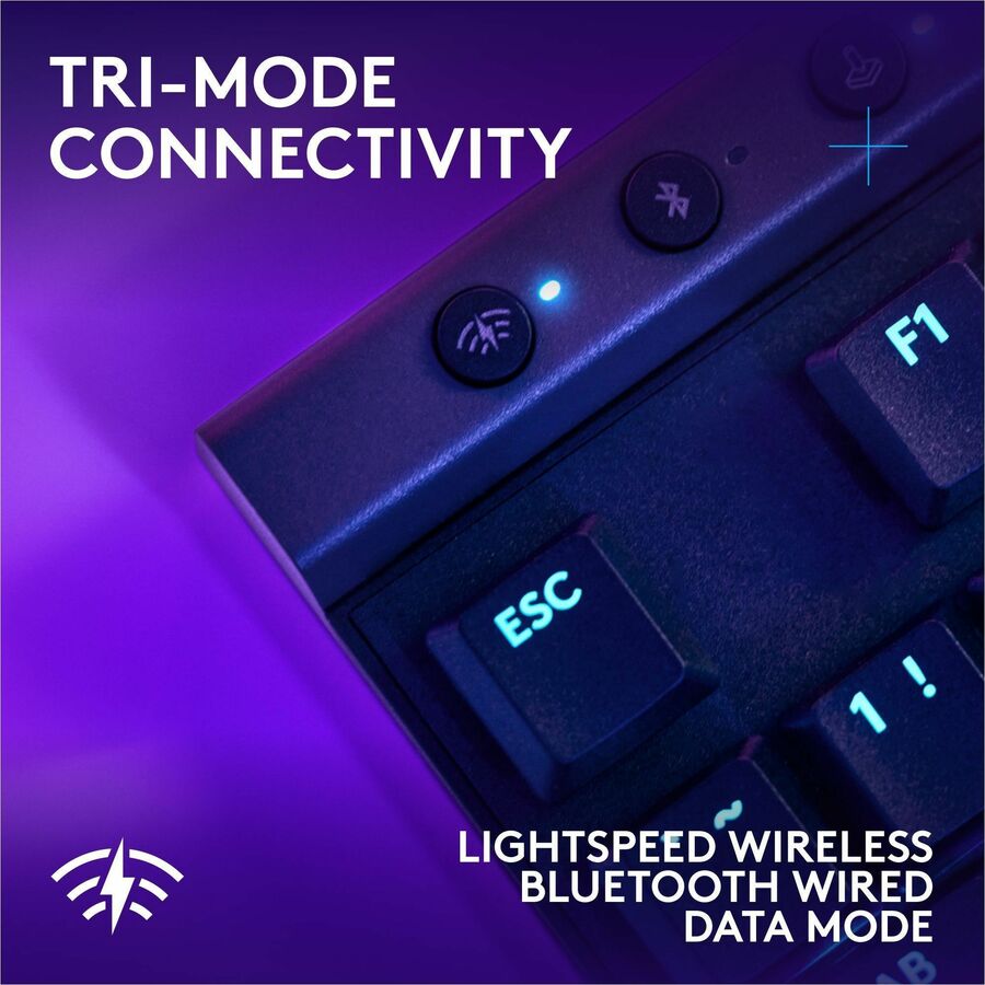 Alternate-Image4 Image for Logitech G515 LIGHTSPEED TKL Low Profile Wireless Gaming Keyboard, LIGHTSYNC RGB, Thin Tenkeyless Design, PBT Keycaps, Linear (Red) Mechanical Switches, Black