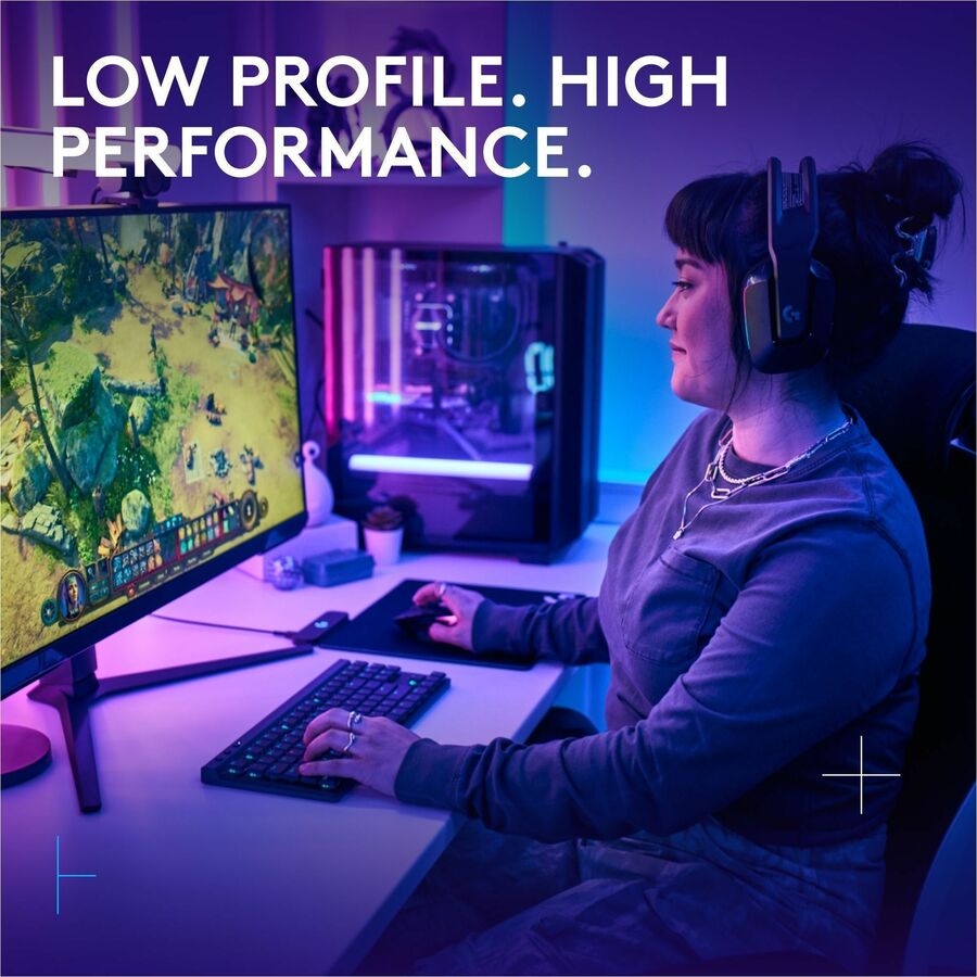 Alternate-Image1 Image for Logitech G515 LIGHTSPEED TKL Low Profile Wireless Gaming Keyboard, LIGHTSYNC RGB, Thin Tenkeyless Design, PBT Keycaps, Linear (Red) Mechanical Switches, Black