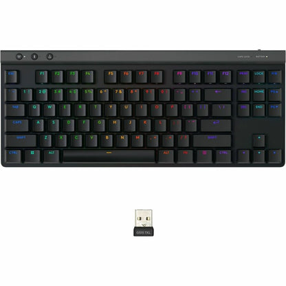 Top Image for Logitech G515 LIGHTSPEED TKL Low Profile Wireless Gaming Keyboard, LIGHTSYNC RGB, Thin Tenkeyless Design, PBT Keycaps, Tactile (Brown) Mechanical Switches, Black