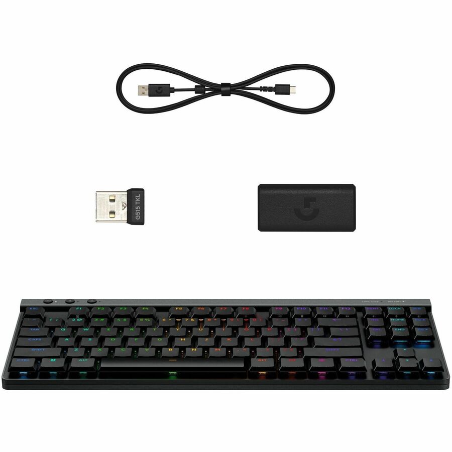 Alternate-Image5 Image for Logitech G515 LIGHTSPEED TKL Low Profile Wireless Gaming Keyboard, LIGHTSYNC RGB, Thin Tenkeyless Design, PBT Keycaps, Tactile (Brown) Mechanical Switches, Black