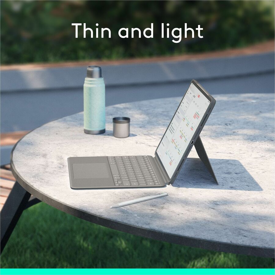 Alternate-Image6 Image for Logitech Combo Touch iPad Air 13-inch (M2 & M3)(2024 & 2025) Keyboard Case - Detachable backlit keyboard, Oxford Grey