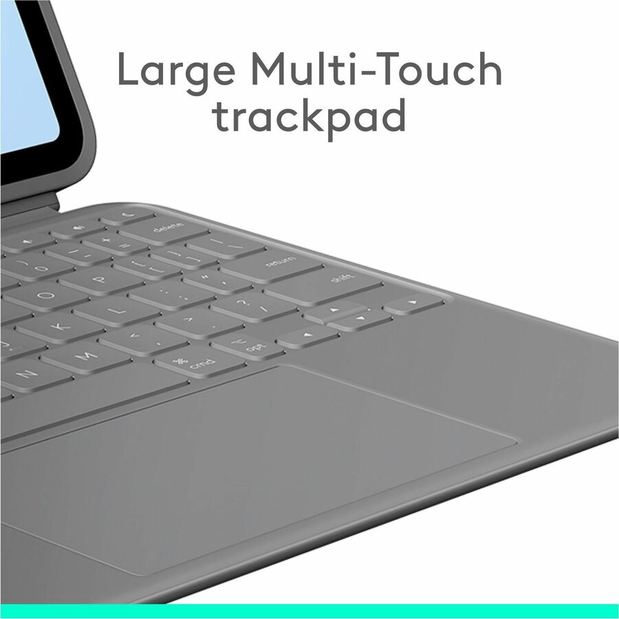 Alternate-Image3 Image for Logitech Combo Touch iPad Air 11-inch (M2 & M3), iPad Air (5th gen) Keyboard Case - Detachable backlit keyboard with kickstand - Oxford Grey