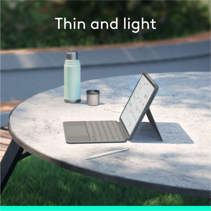 Alternate-Image6 Image for Logitech Combo Touch iPad Air 11-inch (M2 & M3), iPad Air (5th gen) Keyboard Case - Detachable backlit keyboard with kickstand - Oxford Grey