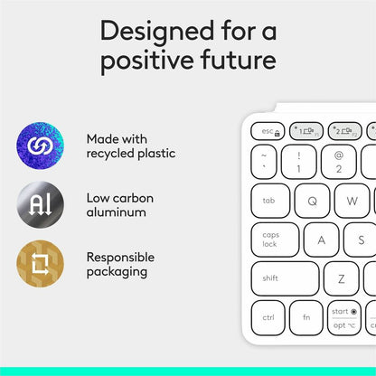 Alternate-Image6 Image for Logitech Keys-To-Go 2 Portable Bluetooth Keyboard for Tablet With Built-in Cover, Slim and Compact Wireless Keyboard for Windows, Android, Linux, iPad, iPhone, Mac, Apple TV (Pale Grey)