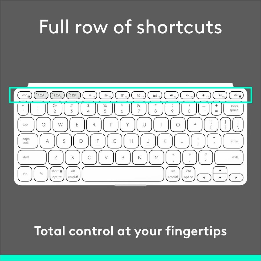 Alternate-Image8 Image for Logitech Keys-To-Go 2 Portable Bluetooth Keyboard for Tablet With Built-in Cover, Slim and Compact Wireless Keyboard for Windows, Android, Linux, iPad, iPhone, Mac, Apple TV (Pale Grey)