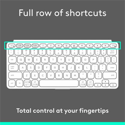 Alternate-Image8 Image for Logitech Keys-To-Go 2 Portable Bluetooth Keyboard for Tablet With Built-in Cover, Slim and Compact Wireless Keyboard for Windows, Android, Linux, iPad, iPhone, Mac, Apple TV (Pale Grey)