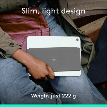Alternate-Image1 Image for Logitech Keys-To-Go 2 Portable Wireless iPad Keyboard With Built-in Cover, Slim and Compact Wireless Keyboard for iPad, iPhone, Mac, and Apple TV, Easily Switch Between Devices (Graphite)